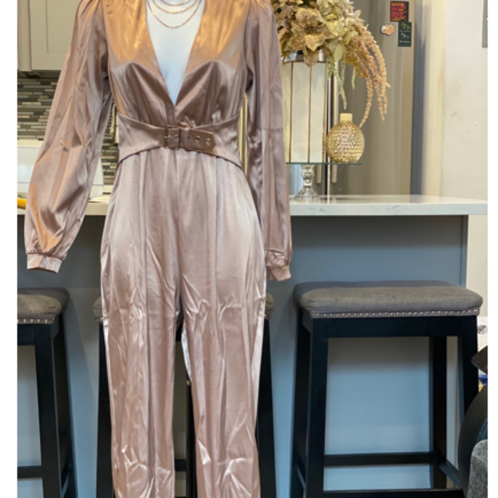 Satin Low Cut Jumpsuit
